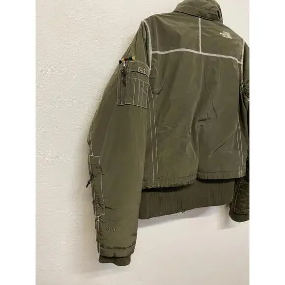 The North Face Women's Olive Green Bomber Jacket Cropped 600 Snow Size Medium - Picture 6 of 6